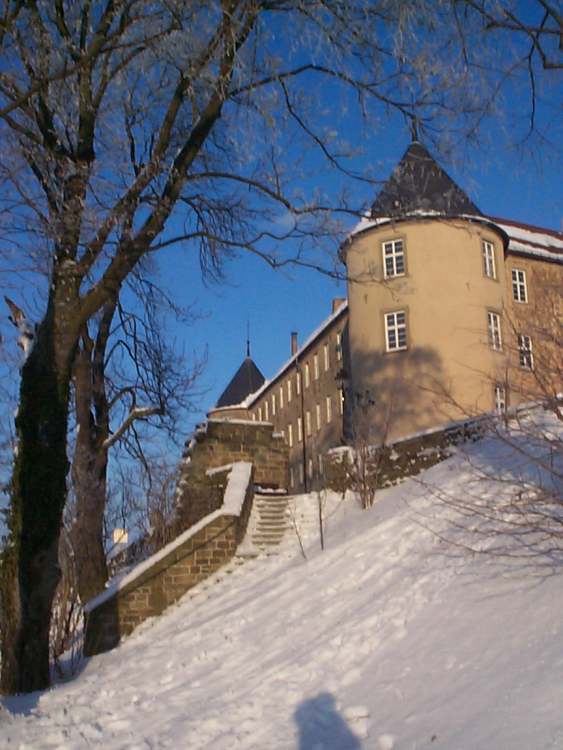 Waldenburg Schloss Turmansicht von Bastei aus (Bitte hier klicken um dieses Bild in seiner vollen Größe zu betrachten)