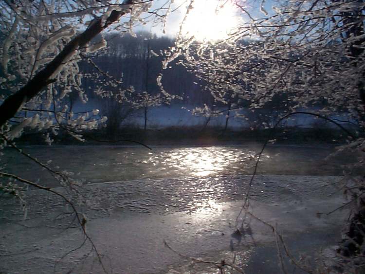 herrlich winterliche Stimmung am Fluß (Bitte hier klicken um dieses Bild in seiner vollen Größe zu betrachten)